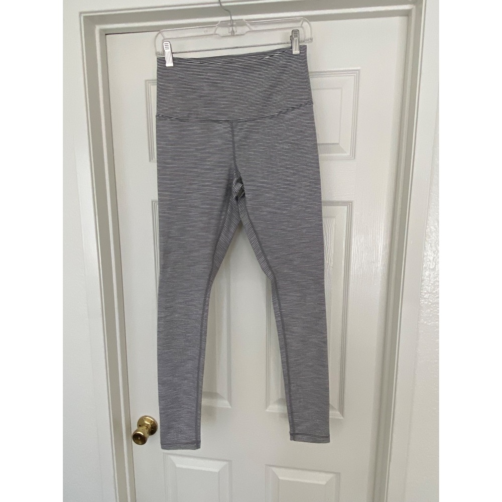 Zella Women’s Striped White and Black High Waisted Leggings- NEW without tag